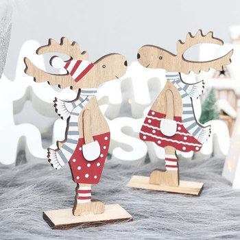 Коледна украса за дома Коледни декорации за елени Карикатура Елк-елен Коледа Орнаменти за маса