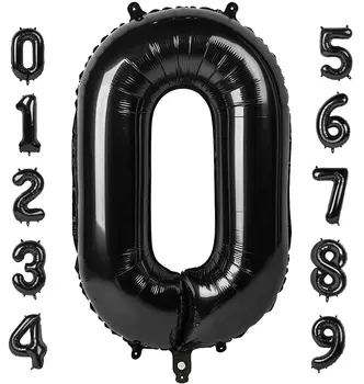 Брой балон 40 инча черен гигантски декорации за рожден ден парти празник декорации дипломиране годишнина бебе душ
