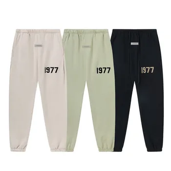 Нова модна марка Сезон 8 ESSENTIALS Digital Flocking 1977 Дълги панталони High Street Trendy Brand Velvet Tie Feet Crop Pants