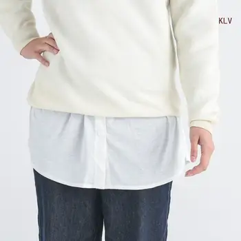 Дамски мини долна пола риза разширение фалшив сива врава удължител риза разширение мини къса пола
