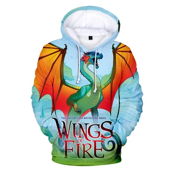 Аниме крила на огъня 3D печат Детски качулка дълъг ръкав палта бебе момче дрехи момичета случайни пуловери детска мода суитчър