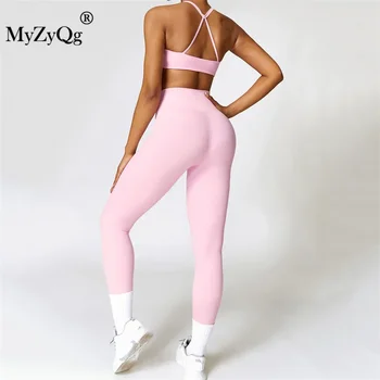 MyZyQg Зимни дамски йога комплекти на открито бягане фитнес спортно облекло сутиен legging жилетка бързо сух потник стегнат спортен панталон костюм