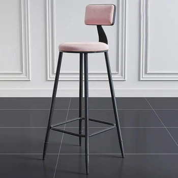 Дизайнерски ергономични бар столове Релаксираща рецепция на облегалката Модерни бар столове Кожа Метал Sgabelli Isola Cucina Бар мебели