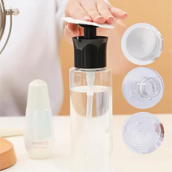 300ml преносима бутилка за многократна употреба празна пластмасова лака за нокти за отстраняване на грим за отстраняване на вода бутилиране преса изпомпване дозатор бутилка
