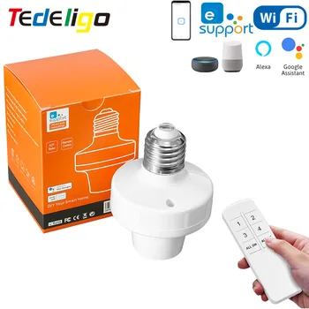 Tedeligo EWelink WiFi E27 гнездо база интелигентна крушка лампа притежателя,2.4GHz AC 110 220V светлина дистанционно управление,Подкрепа Alexa Google