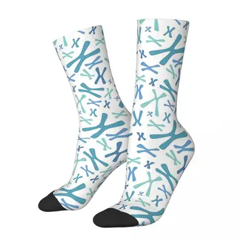 Ретро хромозоми Мъжки чорапи ДНК генетика Унисекс уличен стил модел отпечатан щастлив екипаж чорап подарък