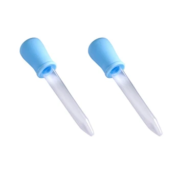 2X 5Ml прозрачна пластмасова пипета течна медицина капкомер синьо за бебе