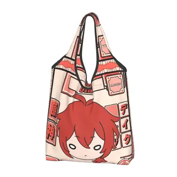 Fashion аниме Genshin въздействие пазарска пазарска чанта преносими манга Kawaii хранителни рамо купувач чанта