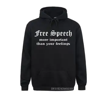 Свободното слово по-важно от чувствата Политика вдъхновен пуловер мъжки суичъри дълъг ръкав качулки Preppy стил качулки