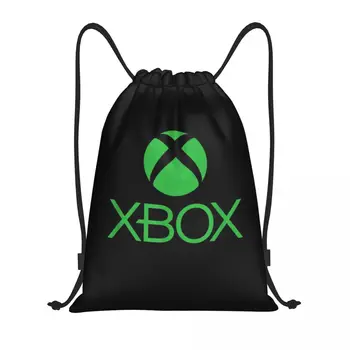 Green X-box лого шнур раница спортна фитнес чанта за мъже жени видео игра геймър пазаруване Sackpack