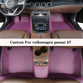 Подложка за кола за Volkswagen Passat B7 2010 211 2012 2013 2014 2015 2016 Пълен комплект килими Луксозни подложки за крака Авто килим аксесоар