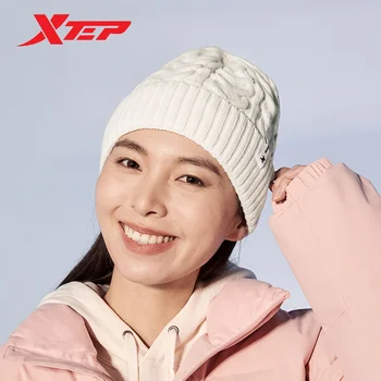 Xtep Спортна шапка за мъже и жени 2023 Зима Поддържайте топло доказателство за вятър Унисекс плетене шапка Casual Leisure Шапка на двойка 877437220031