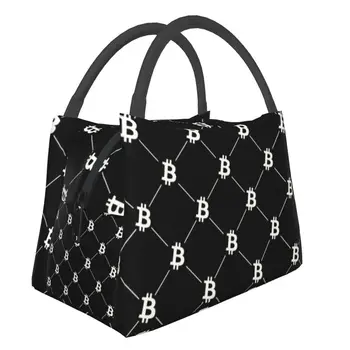 Bitcoin модел изолирани обяд чанта за жени водоустойчив BTC cryptocurrency охладител термични Бенто кутия плаж къмпинг пътуване