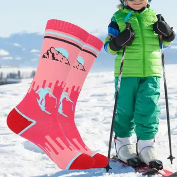 1 чифт ски чорапи устойчиви на износване зимни ски сноуборд кънки чорапи дишащи снежни чорапи