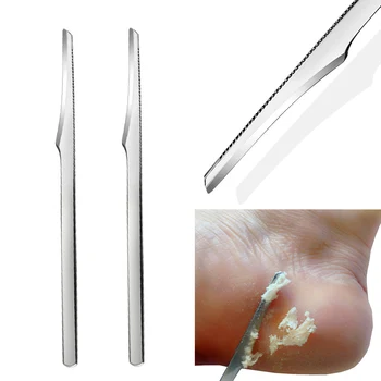 Foot Scraper Toe нокти крака педикюр нож мъртва кожа отстраняване неръждаема стомана петата скрепер файл маникюр педикюр инструменти 1бр