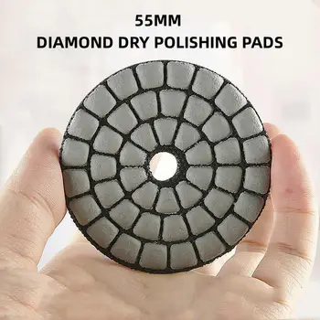 7Pcs 2 инча 55mm диамант сухо полиране подложки мрамор гранит камък малък полски подложка шлифовъчен диск с подложки 50-3000 песъчинки