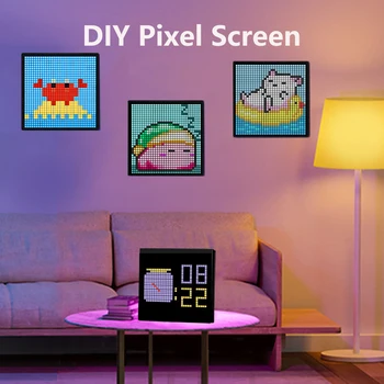 LED пиксел дисплей DIY текстов модел анимация програмируем APP контрол нощна светлина за компютър десктоп декорация спалня бар