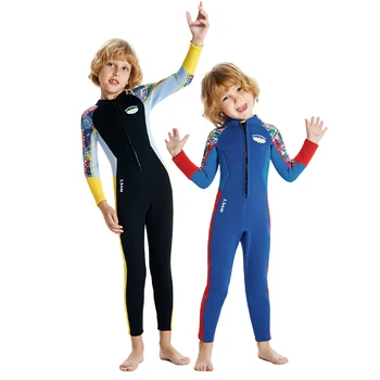 Boys 2.5mm термични водолазни костюми Детски неопренови бански костюми с дълъг ръкав