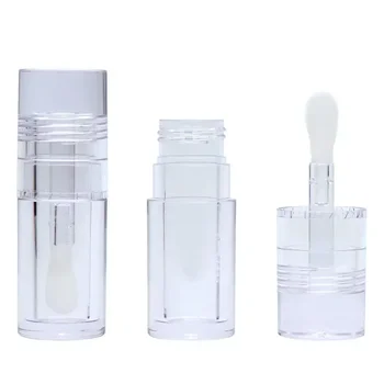 Бутилки за многократна употреба 5ml Big Wand Lip Gloss Tube Козметична пластмасова прозрачна черна бяла матова капачка Контейнер за опаковане на гланц за устни