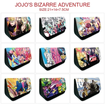 JoJo's Bizarre Adventure Найлон грим чанта печат молив случай Унисекс козметични случаи с висок капацитет Penbag студент канцеларски чанти
