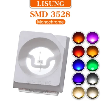  2000pcs / чанта SMD 3528 Smd LED излъчваща диодна лампа чип светлина мъниста топло бяло червено зелено синьо жълто оранжево микро 3V SMT