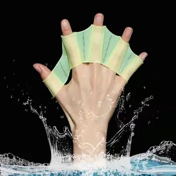 Силиконов удар Palm Мъжки и дамски свободен стил обучение специални ръкавици патица крак половин длан ръка гмуркане с шнорхел плуване оборудване