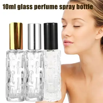 10ml стъклен парфюм спрей бутилка алуминиева спрей глава натиснете нов дозатор празен парфюм бутилка бутилка A2B3