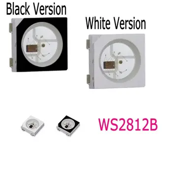  търговия на едро 20 ~ 1000pcs WS2812B LED чип (4pins) RGB 5050SMD черно-бяла версия WS2812 IC вграден индивидуално адресируем DC 5V