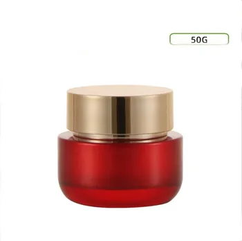 50G червен стъклен буркан пот калай ден нощен крем околоочен серум есенция/овлажнител маска гел/восък грижа за кожата козметична бутилка