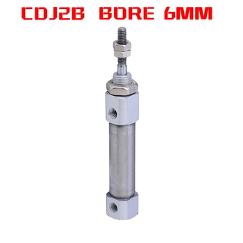 CDJ2B6 тип мини пневматичен въздушен цилиндър двойно действащ единичен прът 6 мм отвор 5 ~ 30 мм ход