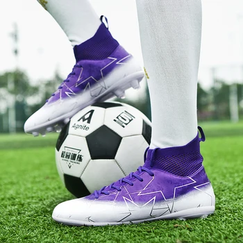 Качество Mbappé Chuteira общество Трайна светлина футболна обувка удобна външна футболна клета на едро футзална маратонка 35-47 размер