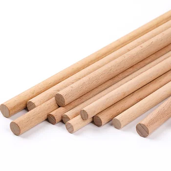 1Pcs кръгла дървена пръчка за занаяти пръти броене пръчки образователни играчки DIY трайни дюбел сграда модел дървообработващи инструменти