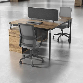 Комбинация от офис бюро и стол за двама души минималистичен модерен екран персонал работна станция бюро компютърно бюро и стол комбинация