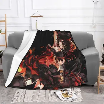 Date A Live Tokisaki Kurumi Blanket Flannel Winter Anime Style Portable Super Warm Throw Blankets for Bed Couch Bedding Throws