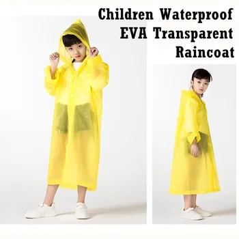 Момче момиче деца водоустойчив EVA прозрачен дъждобран детска шапка ясно дъждобран палто открит дъждобран 4 цвята