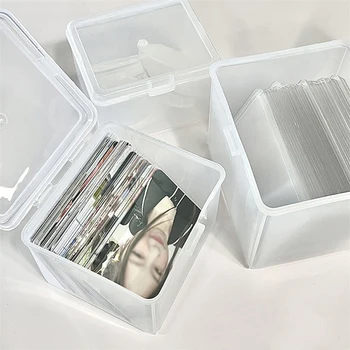 Кутия за съхранение на фотокарти Прозрачни стикери Корея идол карта притежателя бюро съхранение организатор класификация кутия канцеларски