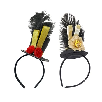 Елегантни флорални очарователи Топ шапка с блясък Pillbox шапка за грим парти