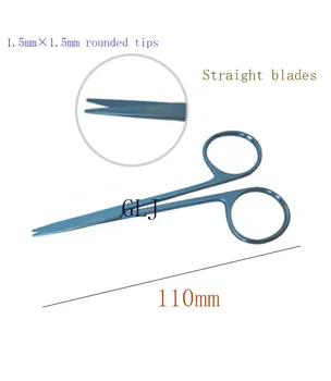 Заоблени съвети Титанов очна хирургия Ножици за шевове Офталмологични ножици Хирургически инструмент