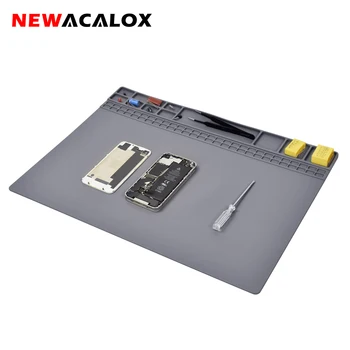 NEWACALOXSilicone ремонт мат магнитни запояване мат топлоизолация електроника ремонт за мобилен телефон лаптоп топлоустойчива подложка