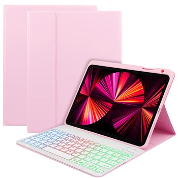 7 цвята Калъф за клавиатура с подсветка за iPad Air 5 10.9 2022 Air 4 10.9 Pro 11 2021 7th 8th 9th 10.2 Air 3 10.5 Case клавиатура