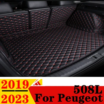 Автомобилна стелка за багажник за Peugeot 508L 2019 2020 2021 2022 2023 Задна товарна покривка Килим лайнер опашка превозни средства AUTO Части багажник багаж подложка