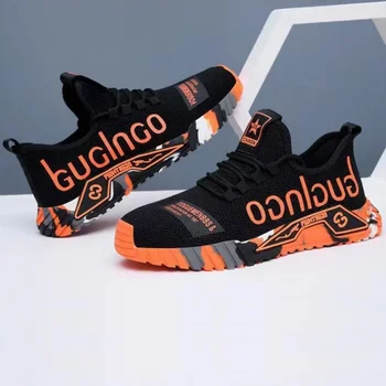 Нова мъжка мода писмо печат вулканизира спортни обувки лято случайни удобни дишащи обувки за бягане лек маратонки