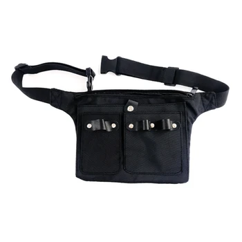 E5BE бръснар ножица чанта фризьорски салон торбичка талията колан чанта многофункционален фризьорски гребен ножици инструмент за съхранение