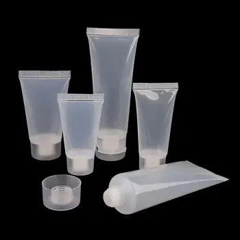 Лосион Squeeze крем за ръце Преносим пластмасов празен козметичен почистващ препарат за лице Прозрачни бутилки